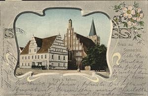 Postkarte Carte Postale 11403096 Sommerfeld Lubsko Kirche Rathaus Sommerfeld Lubsko