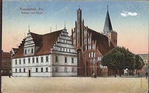 Postkarte Carte Postale 11403964 Sommerfeld Lubsko Rathaus und Kirche Feldpost Sommerfeld Lubsko