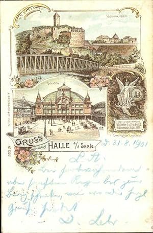 Postkarte Carte Postale 41403546 Halle Saale Bahnhof Burg Giebichenstein Halle