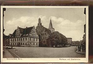 Postkarte Carte Postale 11404030 Sommerfeld Lubsko Rathaus mit Stadtkirche Sommerfeld Lubsko