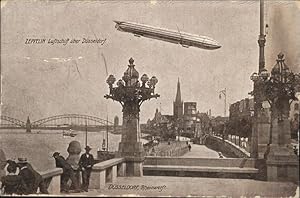 Postkarte Carte Postale 41414256 Zeppelin Duesseldorf Rheinwerft Flug