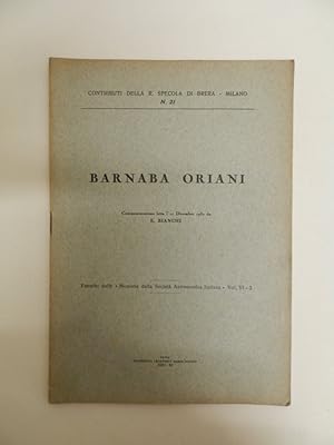 Bild des Verkufers fr Barnaba Oriani. Commemorazione letta l'11 dicembre 1932 zum Verkauf von Libreria Spalavera