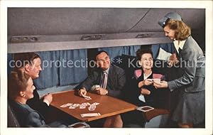 Bild des Verkufers fr Postkarte Carte Postale 11724436 Kartenspiel Flugzeug United DC-6 Stewardess Flugbegleiterin Spiel zum Verkauf von Versandhandel Boeger