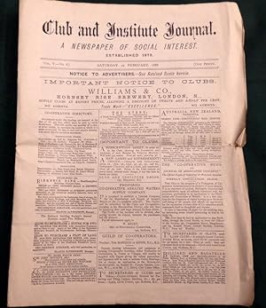 Club And Institute Journal. Saturday 25th February 1888