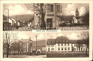 Postkarte Carte Postale 41815822 Weiskirchen Saar Strassenpartie Kirche Hotel Hofhaus Weiskirchen...