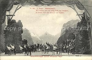 Postkarte Carte Postale 12009283 Wiedikon Theaterauffuehrung Drama Wilhelm Tell Schiller Zuerich