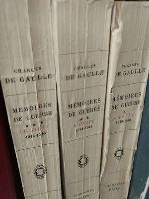 Seller image for Mmories de Guerre. (3 Bde / 3 vol. set). I: L'appel (1940 - 1942). II: L'unit (1942 - 1944). III: Le salut (1944 - 1946). for sale by Antiquariat Bookfarm