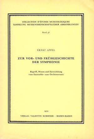 Bild des Verkufers fr Zur Vor- und Frhgeschichte derSymphonie Begriff, Wesen und : Entwicklung vom Ensemble- zum Orchstersatz zum Verkauf von AHA-BUCH GmbH