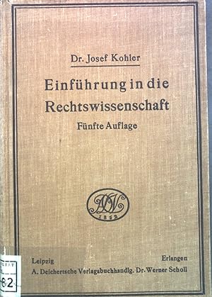 Bild des Verkufers fr Einfhrung in die Rechtswissenschaft. zum Verkauf von books4less (Versandantiquariat Petra Gros GmbH & Co. KG)