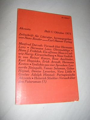 Akzente. Zeitschrift für Literatur. Heft 5/Oktober 1975. 22. Jahrgang