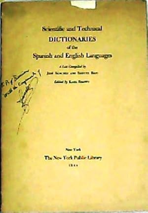 Seller image for Dictionaries of the Spanish and English Languages. Edited by Karl Brown. for sale by Librera y Editorial Renacimiento, S.A.