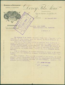 Receipt from Deroy Fils Aine (71, 73, 75, & 77 Rue du Theatre, Paris) to M. Eug. Mazel, Januaryl ...