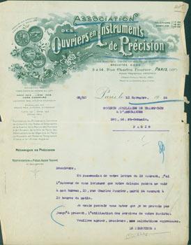 Receipt from Mecanic Office (28 Rue Caumartin, Paris) to Societe Financiere pour la Russie (280 B...