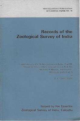 Contributions to the Molluscan Fauna of India, Part III. Marine Molluscs of the Coromandel Coast,...