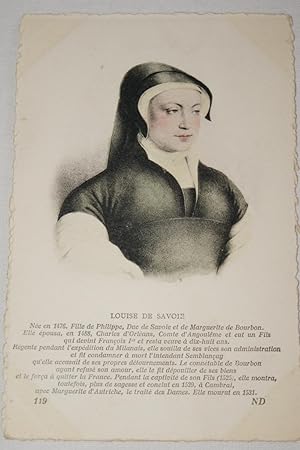 Image du vendeur pour LOUISE DE SAVOIE PORTRAIT AQUARELLE R1847 CPA VELIN FRANCOIS Ier mis en vente par Librairie RAIMOND