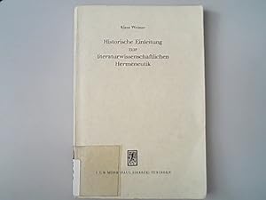 Bild des Verkufers fr Historische Einleitung zur literaturwissenschaftlichen Hermeneutik. zum Verkauf von Antiquariat Bookfarm