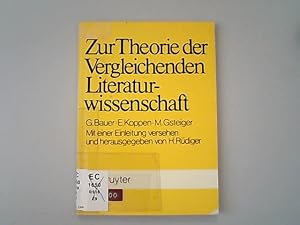 Bild des Verkufers fr Zur Theorie der vergleichenden Literaturwissenschaft. Komparatistische Studien ; Bd. 1 zum Verkauf von Antiquariat Bookfarm