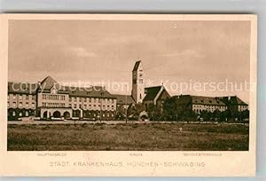 Postkarte Carte Postale 42686753 Schwabing Muenchen Staedtisches Krankenhaus Kirche Schwesternhau...