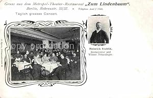 Seller image for Postkarte Carte Postale 42688346 Berlin Metropol Theater Restaurant Zum Lindenbaum Berlin for sale by Versandhandel Boeger