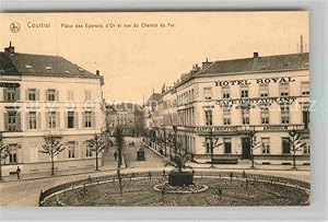 Bild des Verkufers fr Postkarte Carte Postale 12728311 Courtrai Flandre Place des Eperons d'Or et rue du Chemin de Fer Kortrij zum Verkauf von Versandhandel Boeger