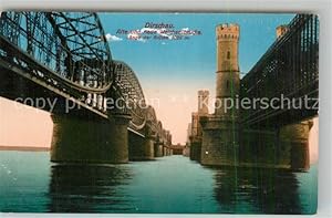 Postkarte Carte Postale 43314308 Dirschau Westpreussen Alte und neue Weichselbruecke Dirschau Wes...