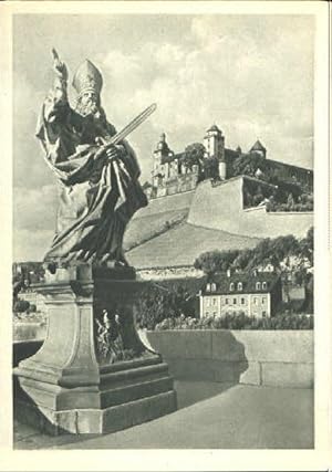 Postkarte Carte Postale 70108904 Wuerzburg Wuerzburg Bruecke Schutzpatron ungelaufen ca. 1930 Wue...