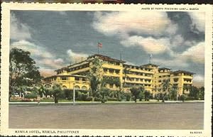 Seller image for Postkarte Carte Postale 10614233 Asien Asia Asia Manila Philippinen Hotel ca. 1930 for sale by Versandhandel Boeger