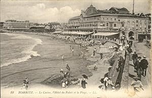 Postkarte Carte Postale 11088275 Biarritz Pyrenees Atlantiques Casino Hotel du Palais et la Plage...