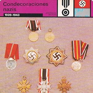 Bild des Verkufers fr FICHA JERARQUIA MILITAR: CONDECORACIONES NAZIS. 1939-1943 zum Verkauf von EL BOLETIN
