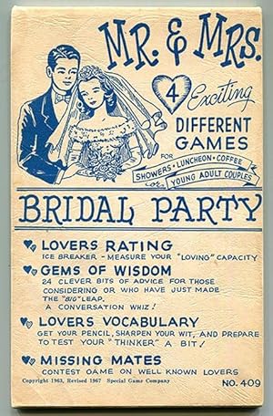 Mr. & Mrs. Bridal Party: 4 Exciting Different Games for Showers, Luncheon, Coffee or Young Adult ...