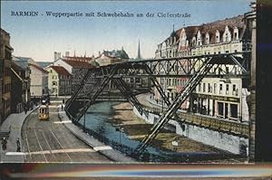 Postkarte Carte Postale 41386149 Barmen Wuppertal Schwebebahn Cleferstrasse Wupper Strassenbahn B...