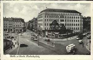 Postkarte Carte Postale 11399752 Strassenbahn Halle a. Saale Riebeckplatz Strassenbahn