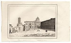 Arezzo Piazza Incisione originale in rame Artaud 1835 L710