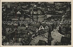 Postkarte Carte Postale 41608329 Frankfurt Main Fliegeraufnahme Roemerberg St. Nicolaikirche Paul...