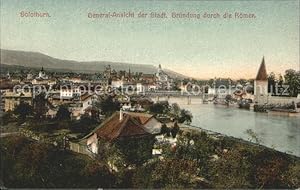 Bild des Verkufers fr Postkarte Carte Postale 11647409 Solothurn Generalansicht Gruendung durch die Roemer Krummer Turm Aare B zum Verkauf von Versandhandel Boeger