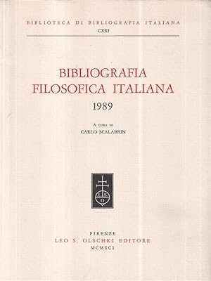 Bild des Verkufers fr Bibliografia Filosofica Italiana. 1989 zum Verkauf von Miliardi di Parole