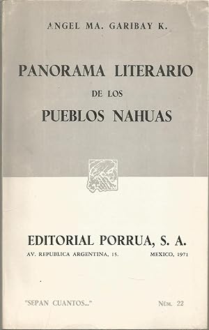 Seller image for PANORAMA LITERARIO DE LOS PUEBLOS NAHUAS 2EDICION for sale by CALLE 59  Libros