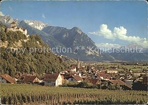 Postkarte Carte Postale 11660418 Vaduz Gesamtansicht mit Schloss und Alpen Vaduz