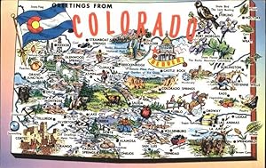 Imagen del vendedor de Postkarte Carte Postale 11694126 Colorado US-State Map of the Centennial State a la venta por Versandhandel Boeger
