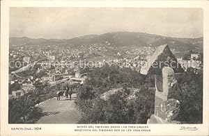 Bild des Verkufers fr Postkarte Carte Postale 11717690 Barcelona Cataluna Monte del Tibidabo desde las Tres Cruces zum Verkauf von Versandhandel Boeger