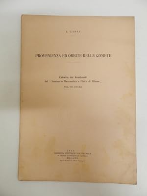Bild des Verkufers fr Provenienza ed orbite delle comete zum Verkauf von Libreria Spalavera