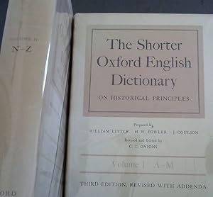 Bild des Verkufers fr The Shorter Oxford English Dictionary on Historical Principles (2 Volume Set) zum Verkauf von Chapter 1