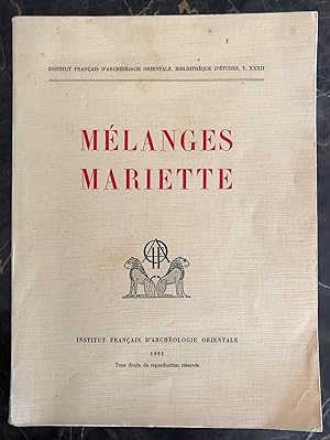 Image du vendeur pour Melanges Auguste Mariette mis en vente par Meretseger Books