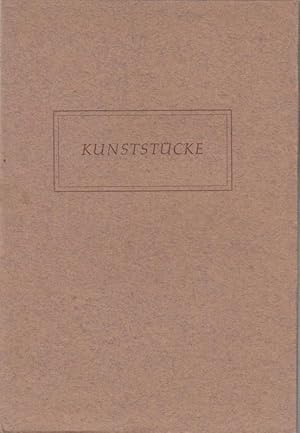 Seller image for Kunststcke. Ein literarischer Spaziergang. Denen, die ihm wert sind, als ein Gru zum Weihnachtsfest und mit den besten Wnschen fr ein gutes neues Jahr dargebracht von Maximilian Mller - Jabusch auf der Insel Berlin, Weihnachten 1960. for sale by Antiquariat Carl Wegner