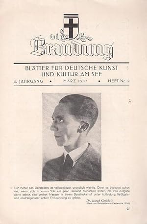 Die Brandung. März 1937, 4. Jahrgang, Heft 9. Blätter für deutsche Kunst und Kultur am See. Mit B...