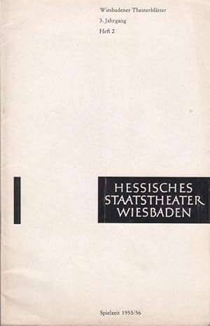 Seller image for Die Hochzeit des Figaro. In: Wiesbadener Theaterbltter, Heft 2, Spielzeit 1955 / 1956. Spielleitung: Walter Pohl, musikalische Leitung: Ludwig Kaufmann, mit u. a.: Felix Knpper, Hannelore Backrass, Vera Schlosser, Richard Kogel, Rolf Sander / Weiterer Inhalt u. a.: Aus den Memoiren des Beaumarchais / Carl August Weber: Anouilh und Giraudoux / Igor Strawinsky: Petruschka - Erinnerungen. - Beigelegt: unbeschriebene Farbpostkarte Kurhaus Wiesbaden. for sale by Antiquariat Carl Wegner