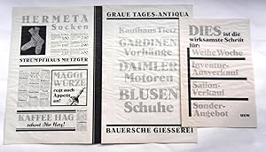 Schwarz und Grau. Unsere Grauschrift belebt den Inseratenteil