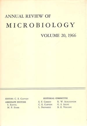 Annual review of microbiology. Vol. 20, 1966.