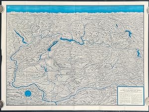 Seller image for Columbia Basin Irrigation Project. Grand Coulee Dam and Its Headquarters Spokane. (Map title: Panoramic Perspective of the Spokane Region Including the Geological and Scenic Wonderland Embracing the Columbia Basin Irrigation Project and.). for sale by old imprints ABAA/ILAB