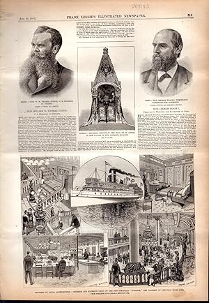 Seller image for ENGRAVING: "Progress of Naal Architecture.Steamship "Pilgrim of the Fall River Line".engraving from Frank Leslie's Illustrated Newspaper: June 30,1883 for sale by Dorley House Books, Inc.
